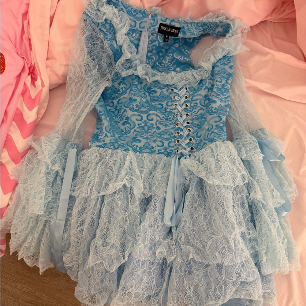 Dollskill blue lace corset Marie Antoinette costume dress